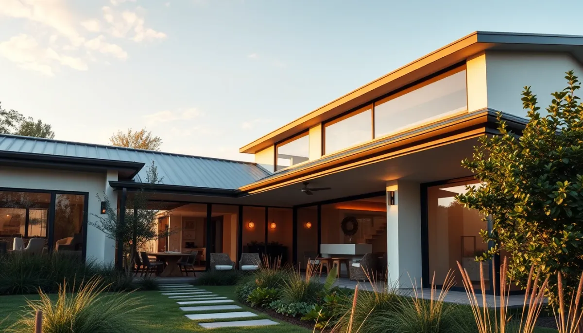 Maison moderne avec gouttière encastrée, alternative au zinc