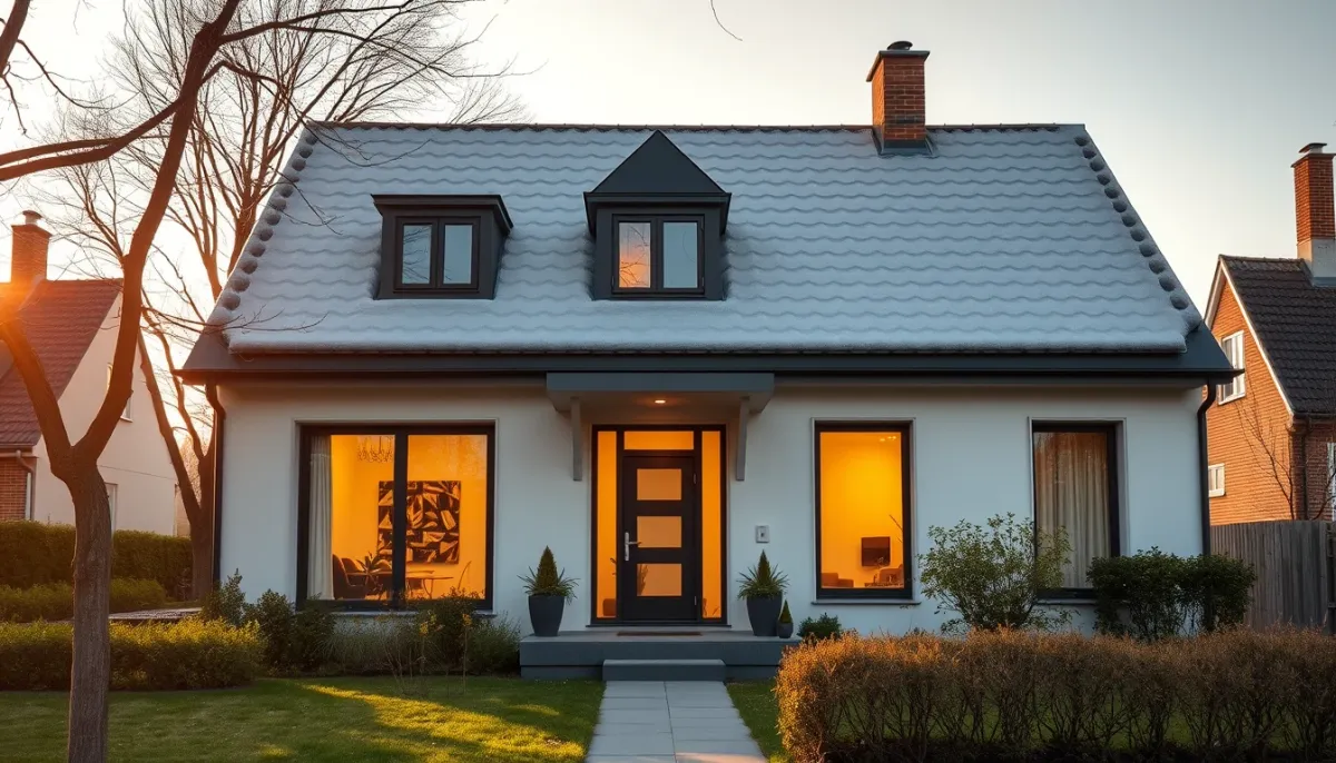 Maison bruxelloise avec toiture isolée et performante énergétiquement