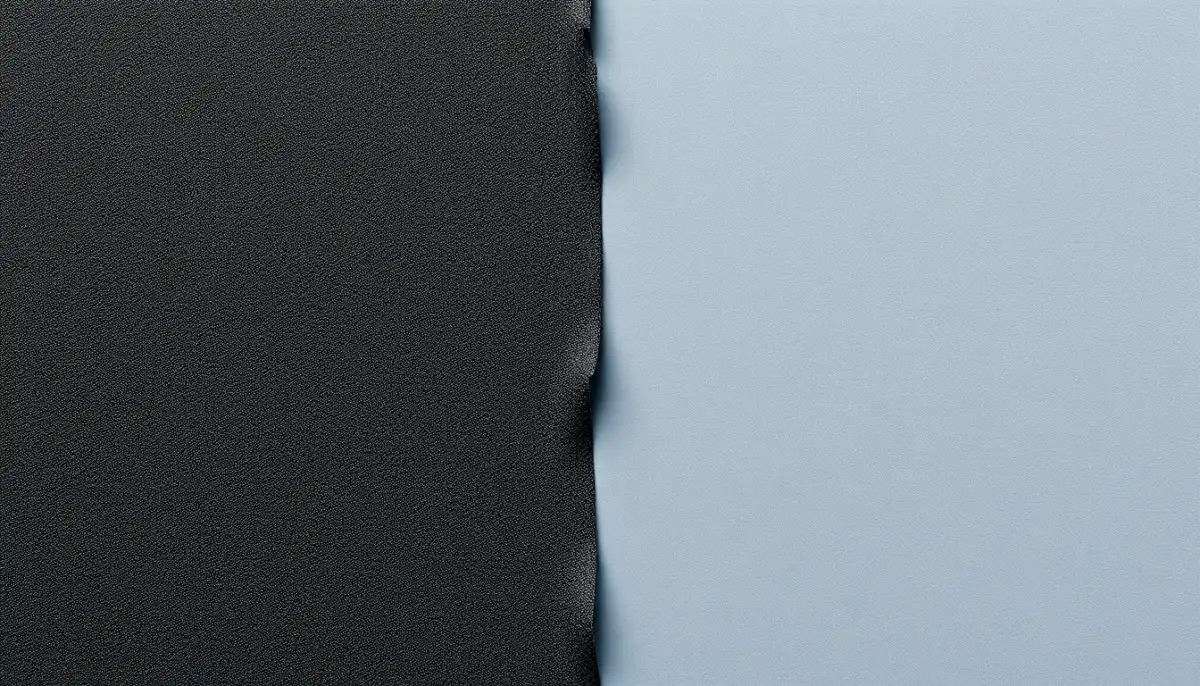 Comparaison en gros plan entre une membrane EPDM et un roofing bitumineux